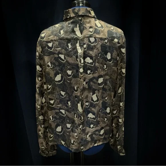 Just Cavalli Silk Sheer Reptile Print Blouse (M) - Picture 4 of 7